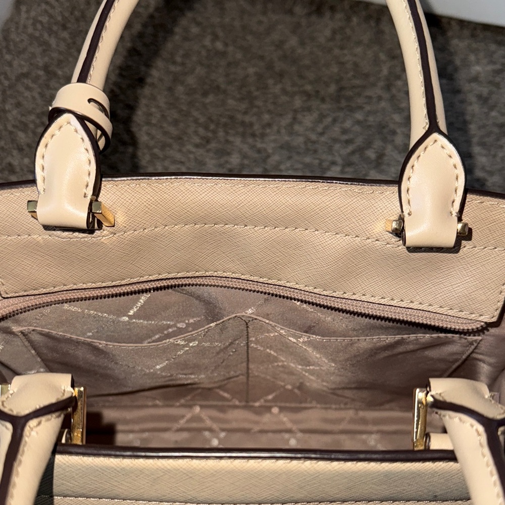 Michael Kors Beige Leather Satchel - Picture 8 of 10